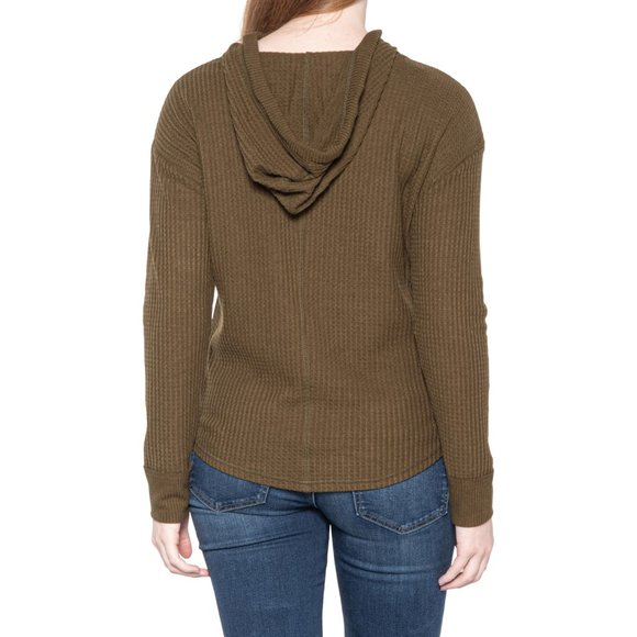 NEW Eddie Bauer Everett Waffle-Knit Hoodie Beech 161sn - Picture 2 of 5